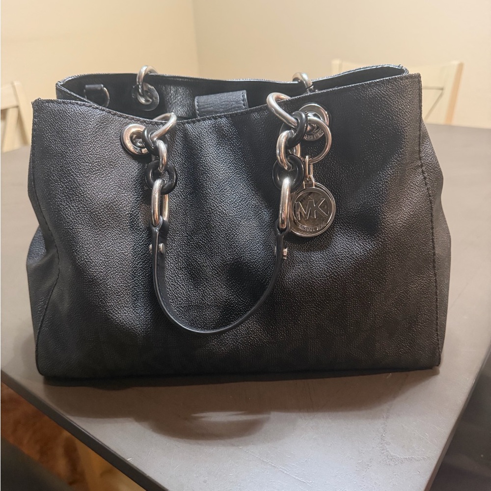 Michael Kors Black Textured Shoulder Bag